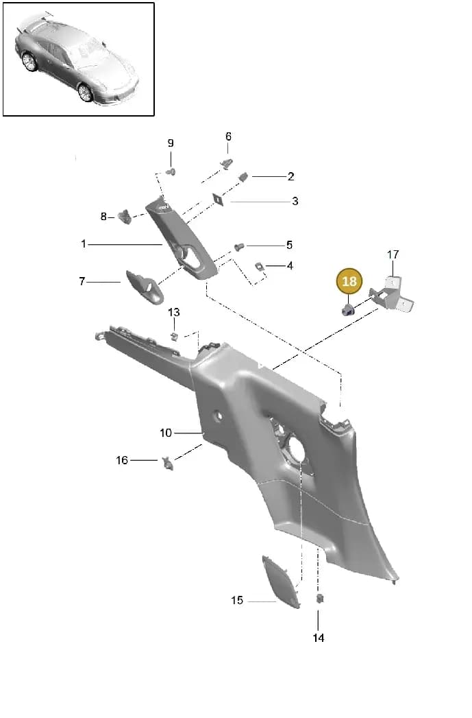 99950770201 — Porsche 911 (2013-2020) diagram p41807020, position 18