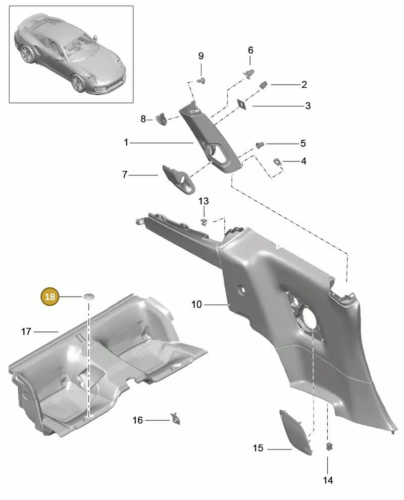 99950770201 — Porsche GT2 RS Clubsport (2013-2020) diagram p42807020, position 18