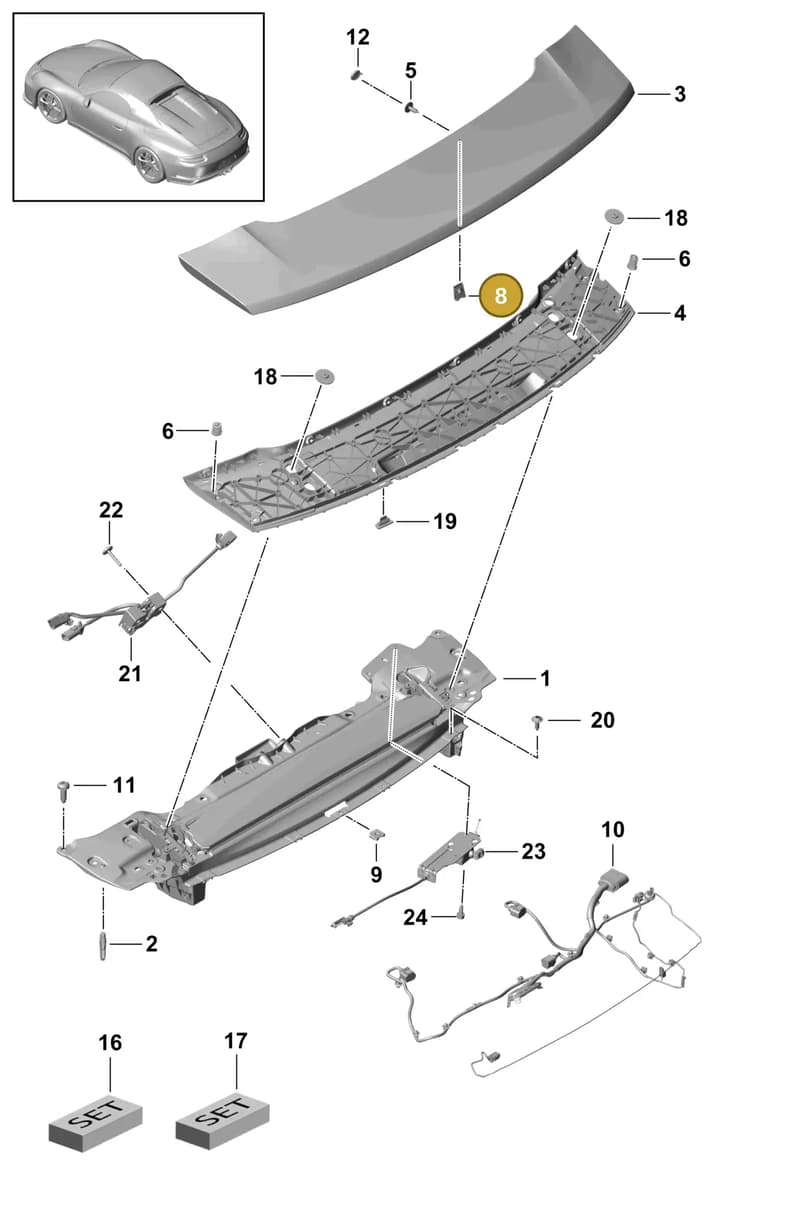 99950778501 — Porsche 911 (2013-2020) diagram p41803030, position 8