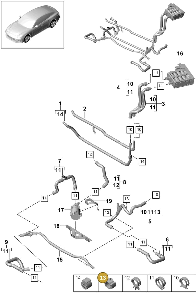 99950779340 — Porsche Panamera (2016-2020) diagram p49815010, position 13