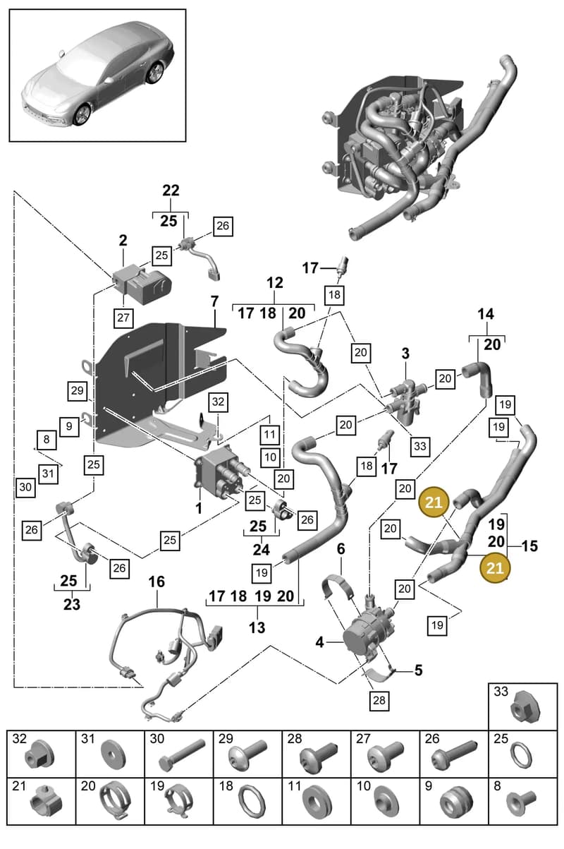 99950779340 — Porsche Panamera (2016-2020) diagram p49815030, position 21
