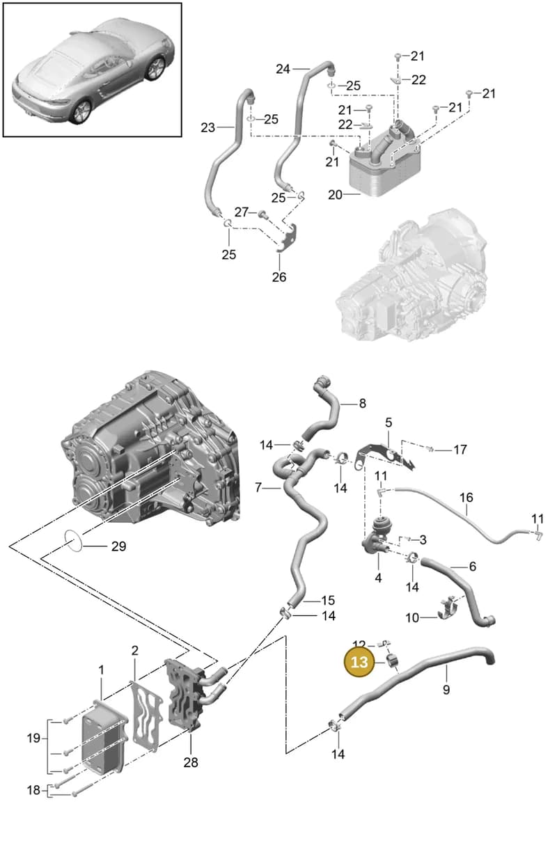 99950779340 — Porsche Cayman (2016-2019) diagram p50360000, position 13