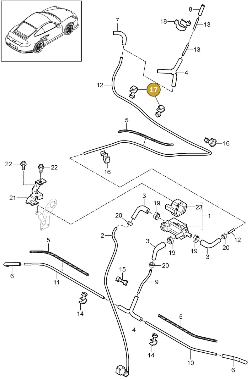 99950782140 — Porsche GT2 RS (2009-2012) diagram p36107000, position 17