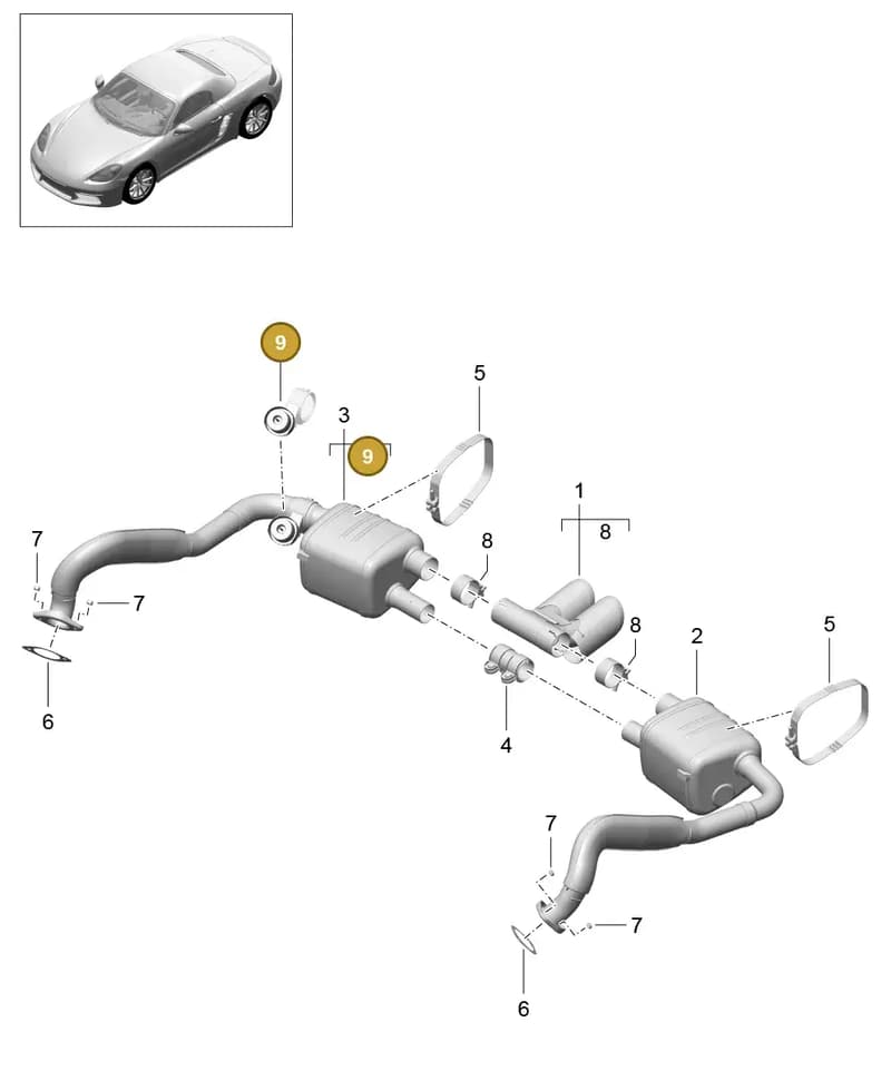 99950782140 — Porsche Boxster (2016-2019) diagram p48202010, position 9