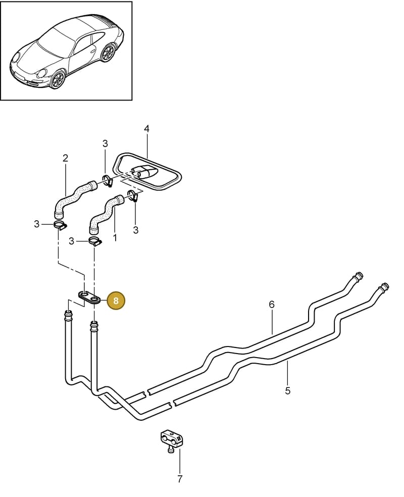 99950783040 — Porsche 911 Carrera (2008-2012) diagram p32813000, position 8