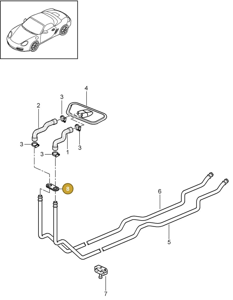 99950783040 — Porsche Boxster S (2008-2012) diagram p33813000, position 8