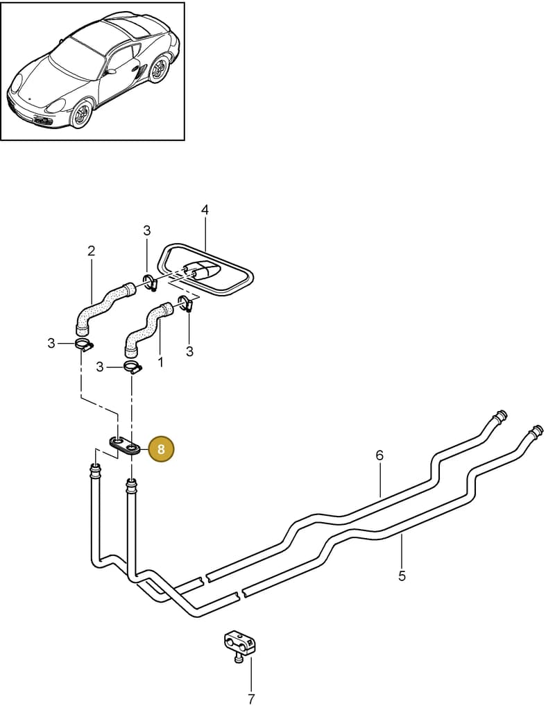 99950783040 — Porsche Cayman (2008-2012) diagram p34813000, position 8