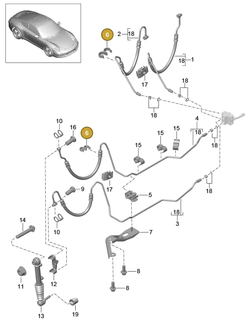 99950783040 — Porsche 991 Carrera 4 (2011-2016) diagram p38402050, position 6