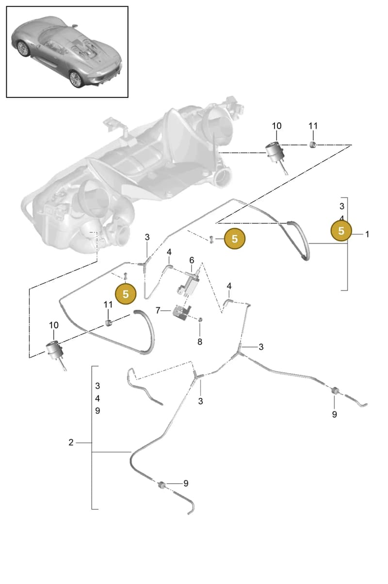 99950786640 — Porsche 918 Spyder (2014-2015) diagram p43202010, position 5