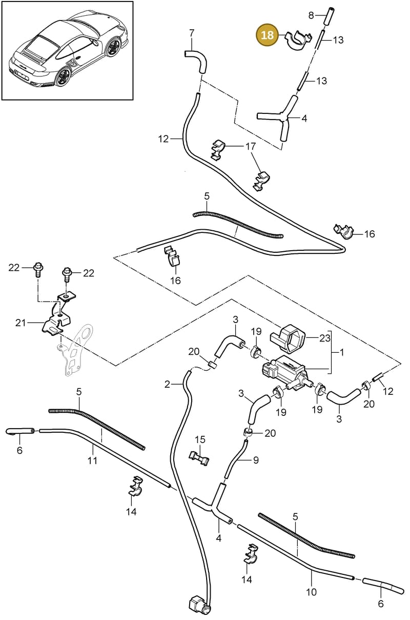99950787240 — Porsche GT2 RS (2009-2012) diagram p36107000, position 18