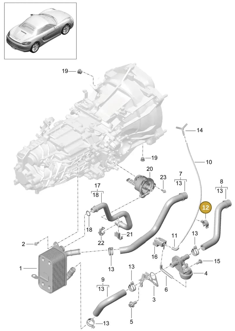 99950787240 — Porsche Boxster (2012-2016) diagram p39302020, position 12