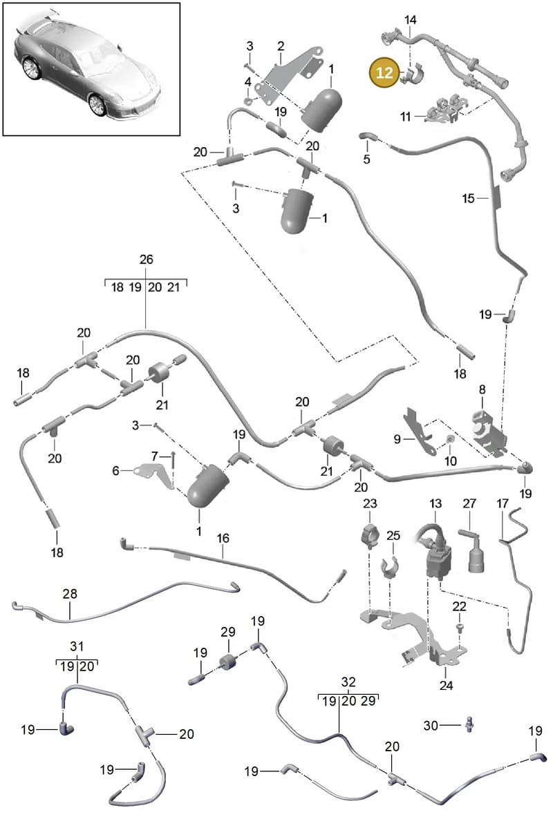 99950787240 — Porsche 911 (2013-2020) diagram p41107000, position 12
