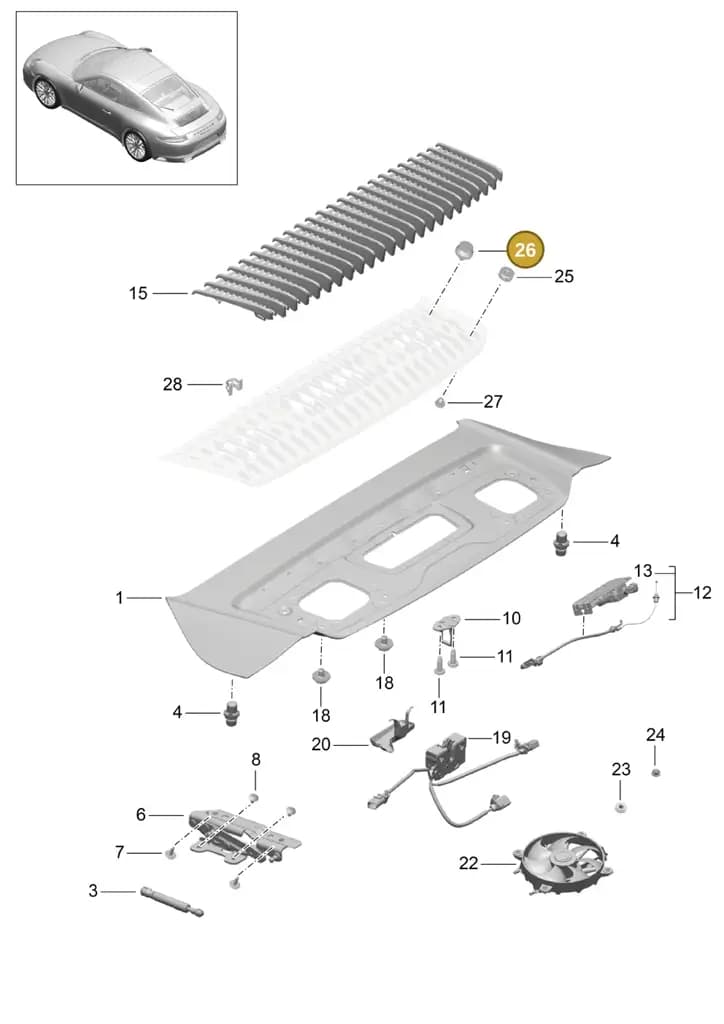 99950789740 — Porsche 911 (2016-2019) diagram p47803005, position 26