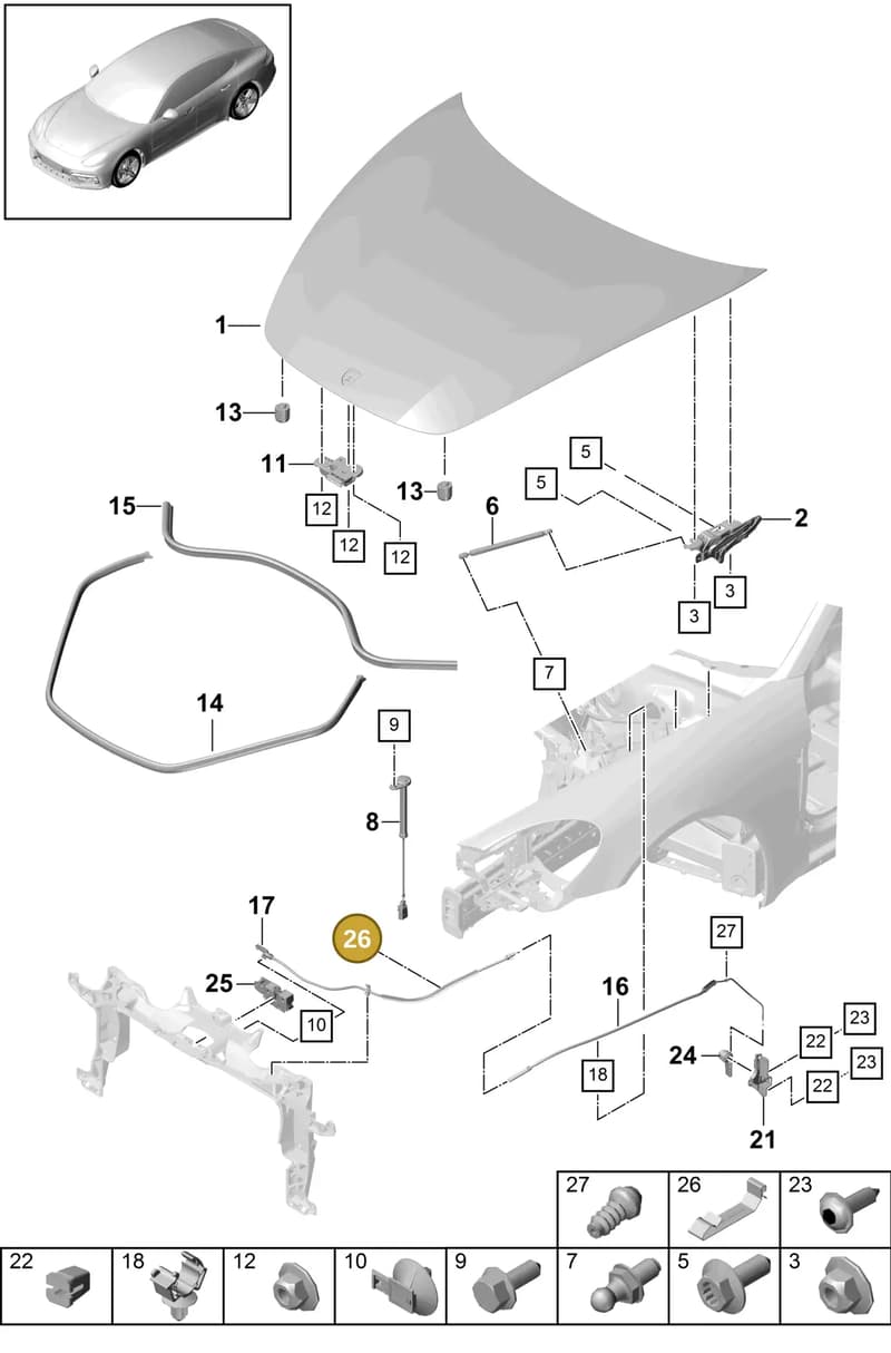 99950790301 — Porsche Panamera (2016-2020) diagram p49803000, position 26