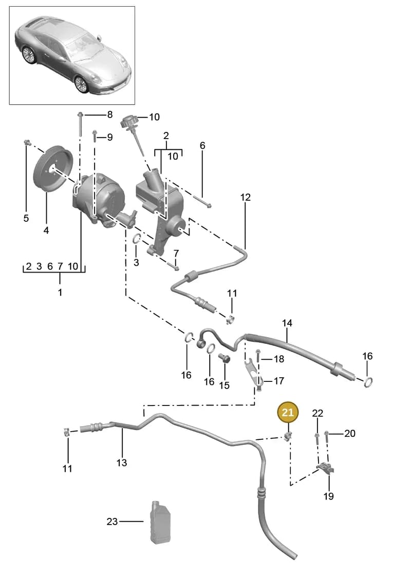 99950790640 — Porsche 911 (2016-2019) diagram p47402060, position 21