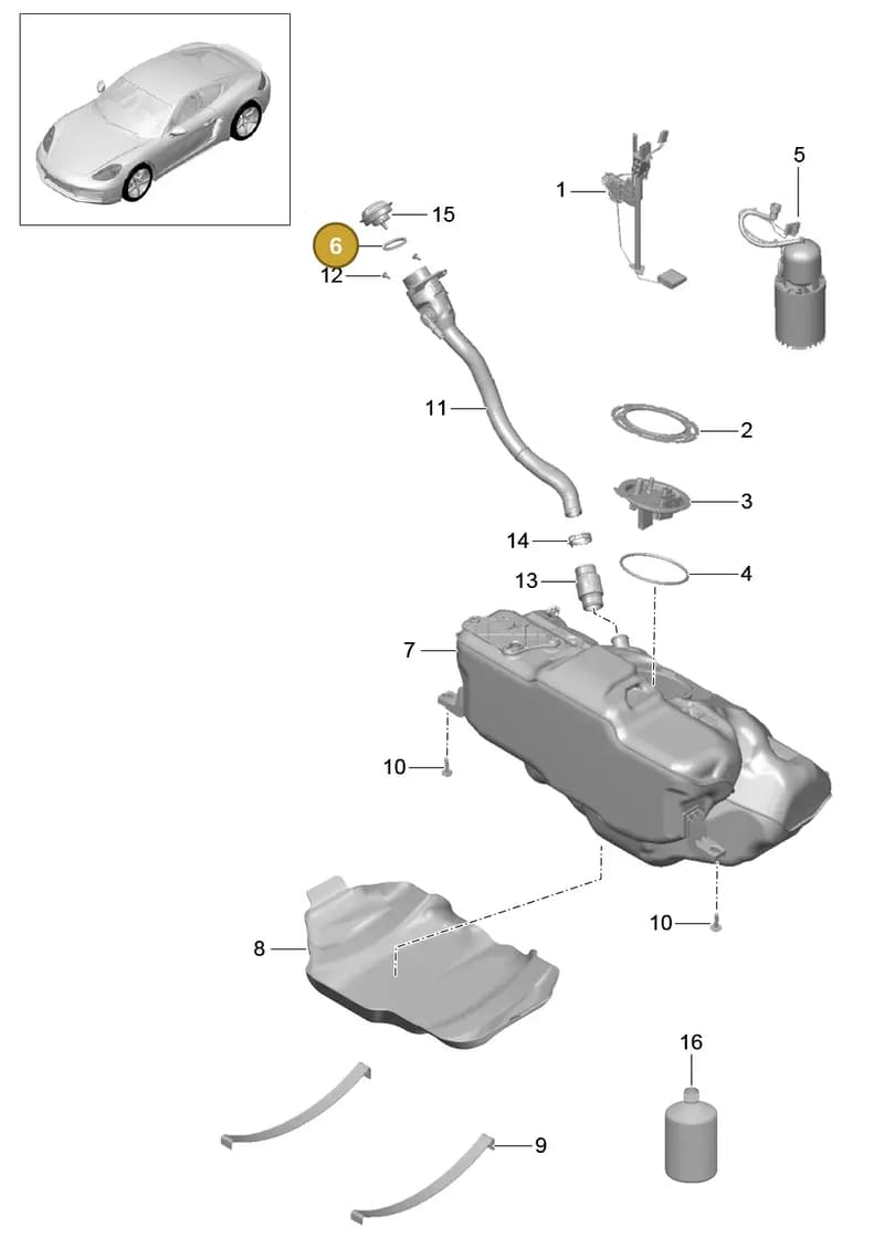 99950791740 — Porsche Cayman (2016-2019) diagram p50201000, position 6