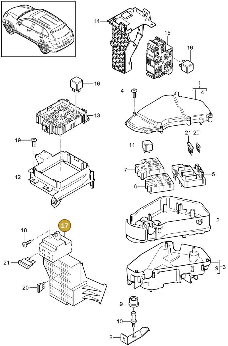 99950793040 — Porsche Cayenne (2010-2018) diagram p37902000, position 17