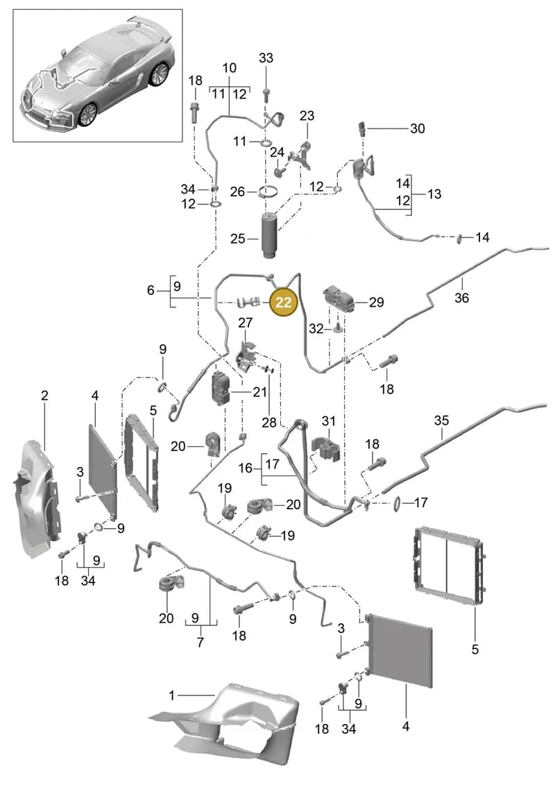 99950796940 — Porsche Cayman GT4 (2015-2016) diagram p45813020, position 22