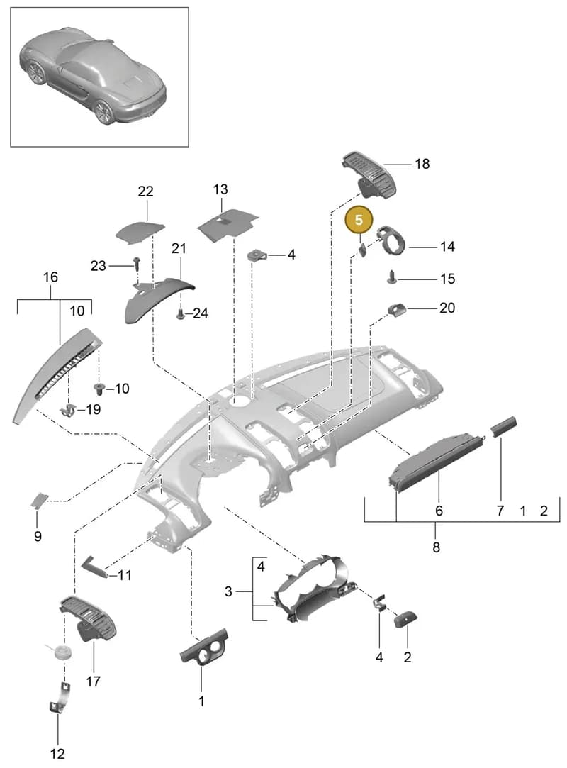 99950797101 — Porsche Boxster (2012-2016) diagram p39809005, position 5