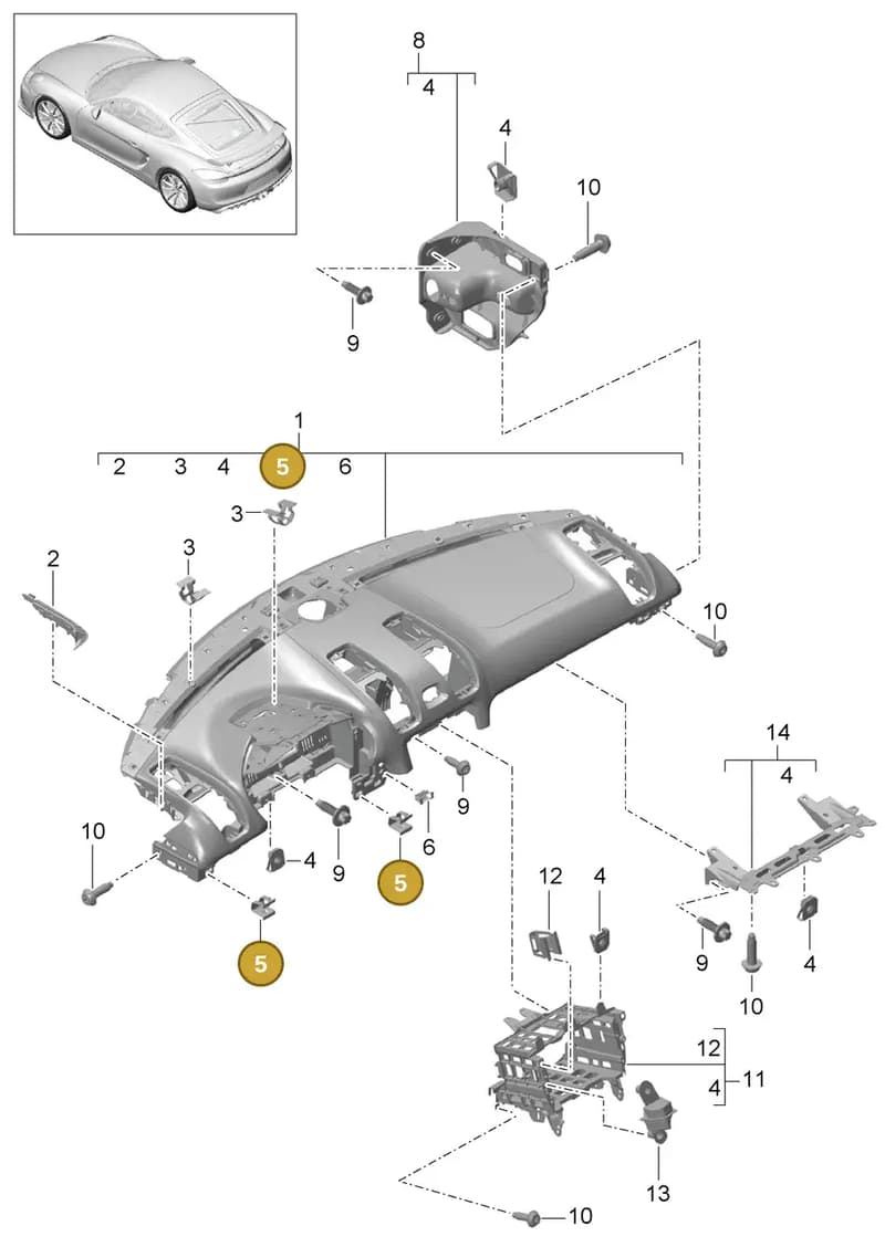 99950797101 — Porsche Cayman GT4 (2015-2016) diagram p45809000, position 5