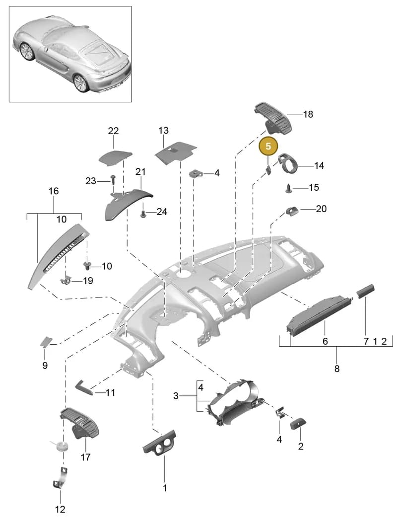 99950797101 — Porsche Cayman GT4 (2015-2016) diagram p45809005, position 5