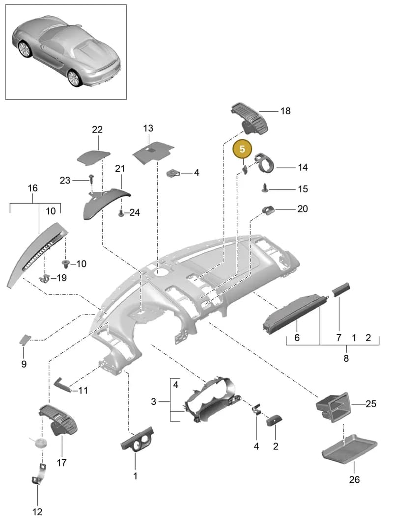 99950797101 — Porsche Boxster Spyder (2015-2016) diagram p46809005, position 5
