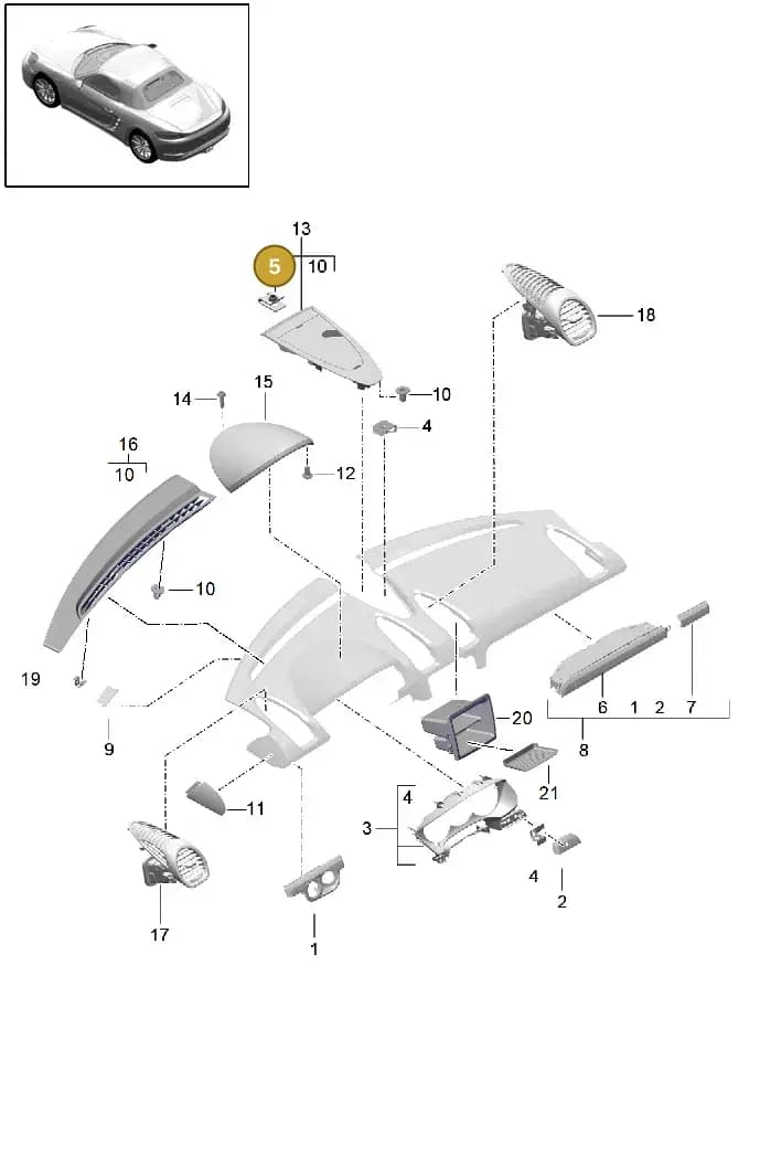 99950797101 — Porsche Boxster (2016-2019) diagram p48809005, position 5