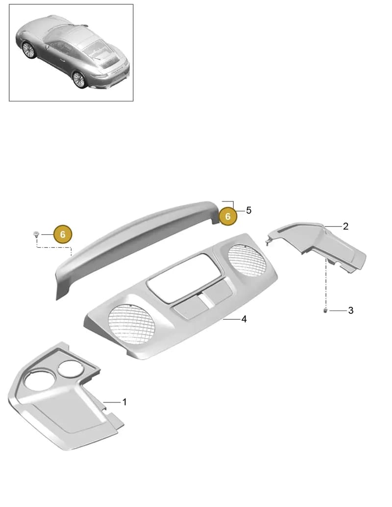 99950799940 — Porsche 911 (2016-2019) diagram p47801080, position 6