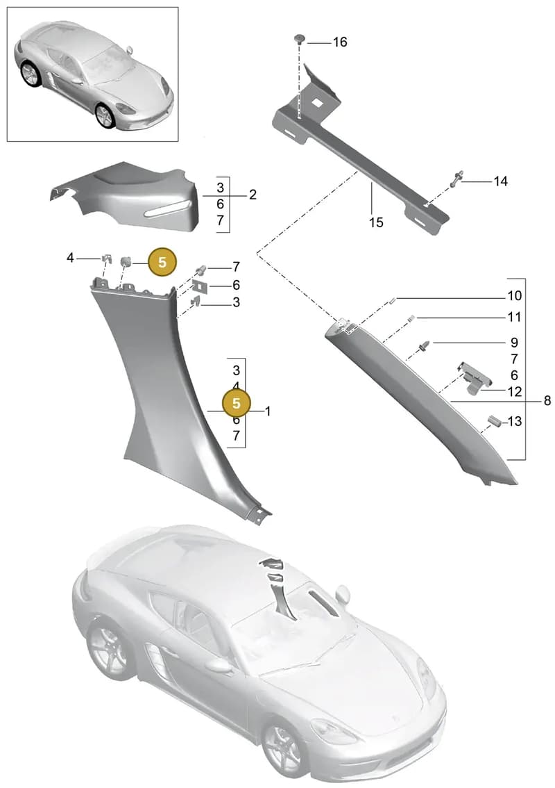 99950799940 — Porsche Cayman (2016-2019) diagram p50807020, position 5