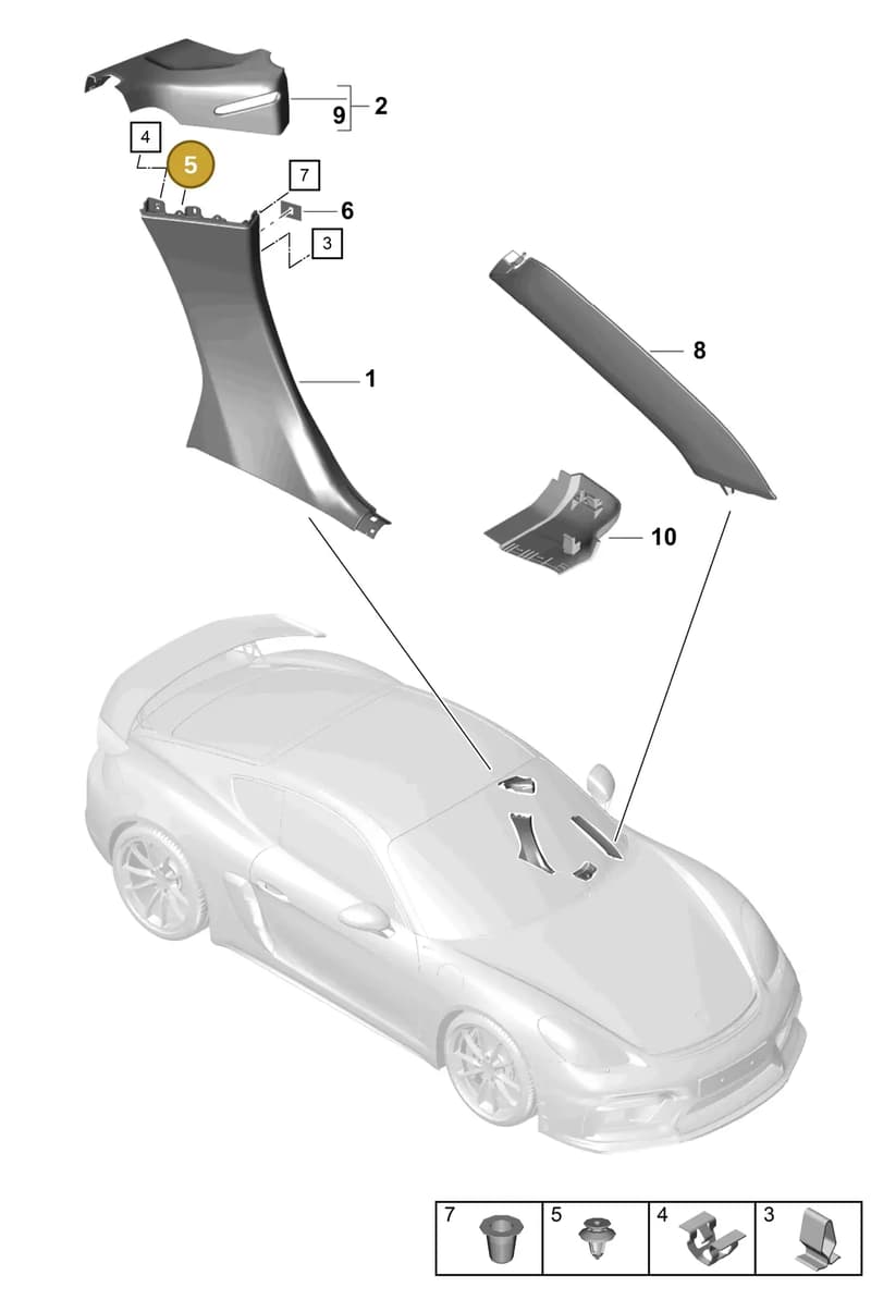 99950799940 — Porsche Cayman (2019-2022) diagram p55807200, position 5