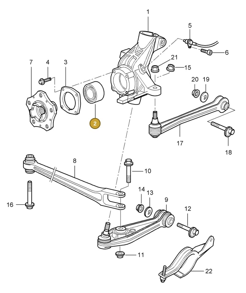 99951004701 — Porsche Cayman S (2005-2008) diagram p28501000, position 2