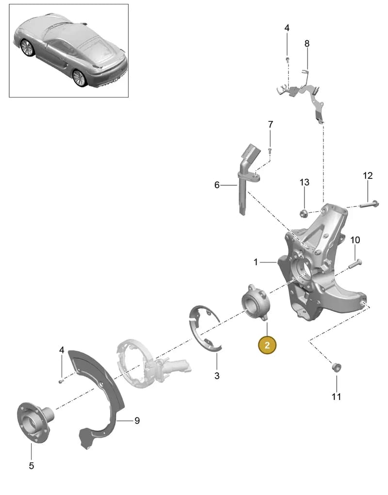 99951004701 — Porsche Cayman GT4 (2015-2016) diagram p45501000, position 2