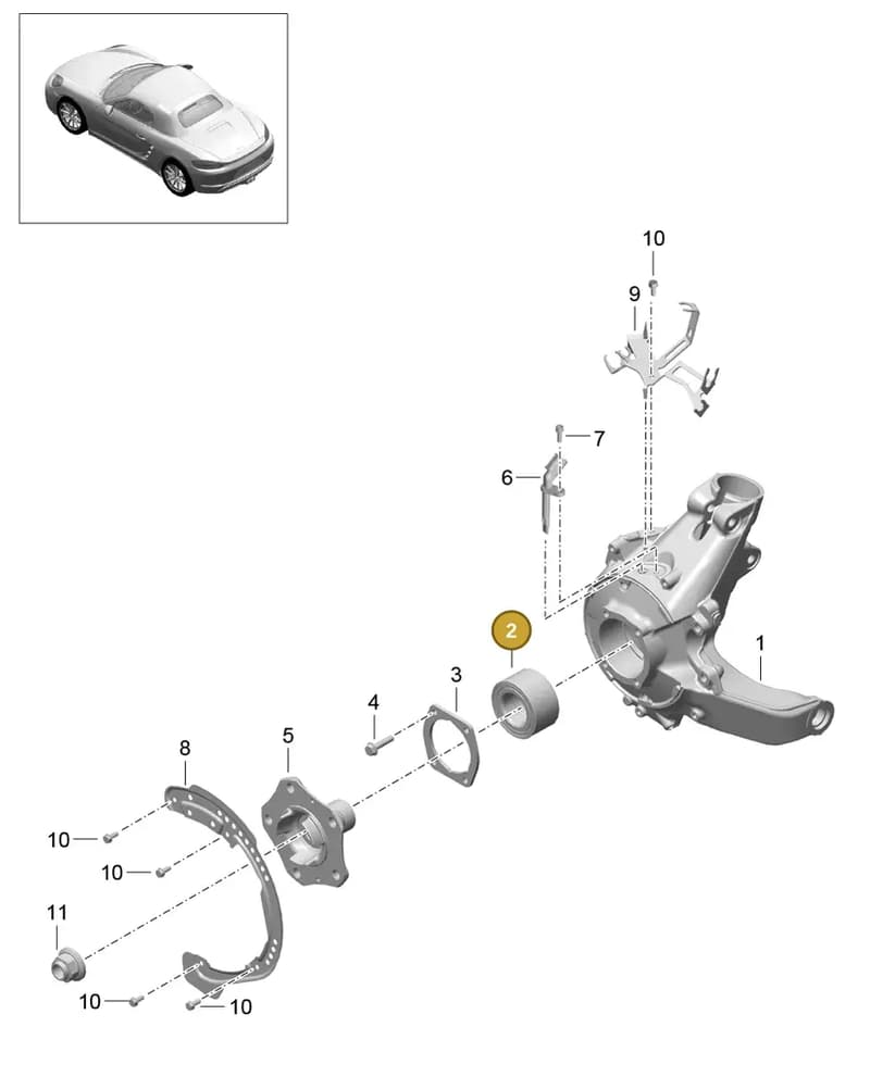 99951004701 — Porsche Boxster (2016-2019) diagram p48501000, position 2