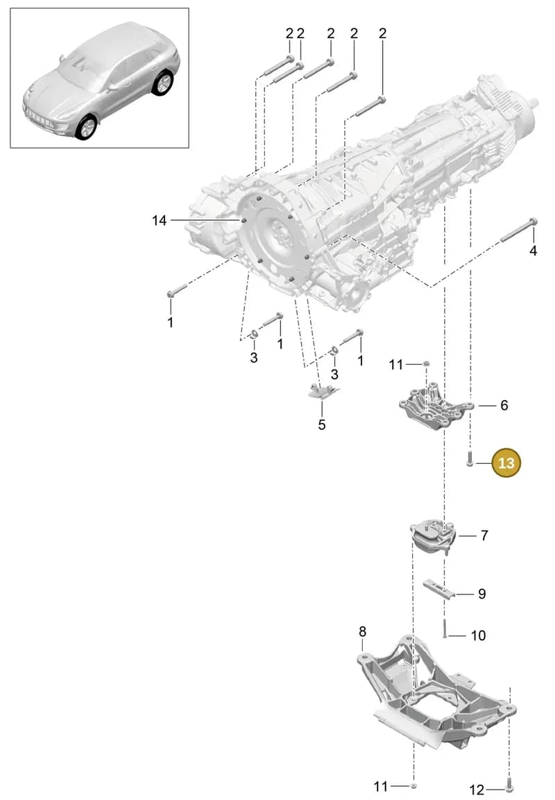 99951010501 — Porsche Macan (2013-2018) diagram p44306010, position 13
