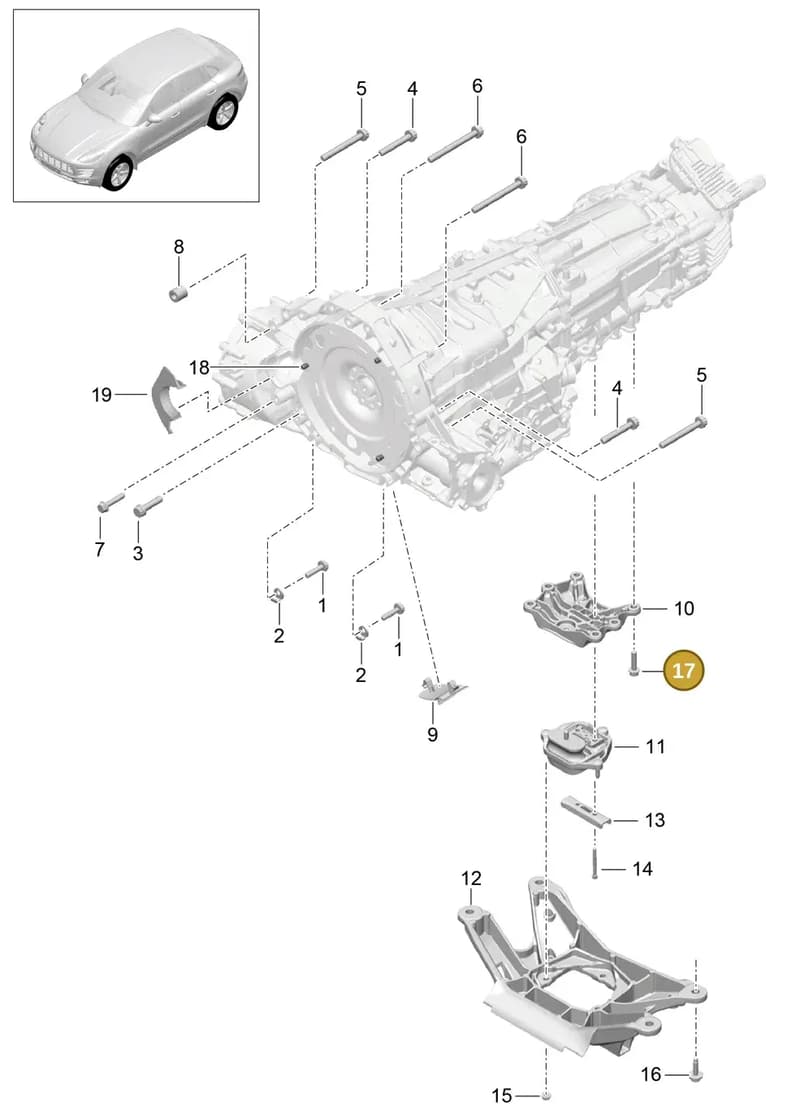 99951010501 — Porsche Macan (2013-2018) diagram p44306020, position 17