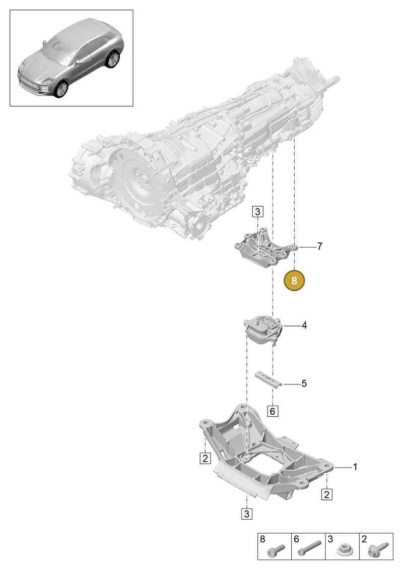 99951010501 — Porsche Macan (2018-2022) diagram p52306100, position 8