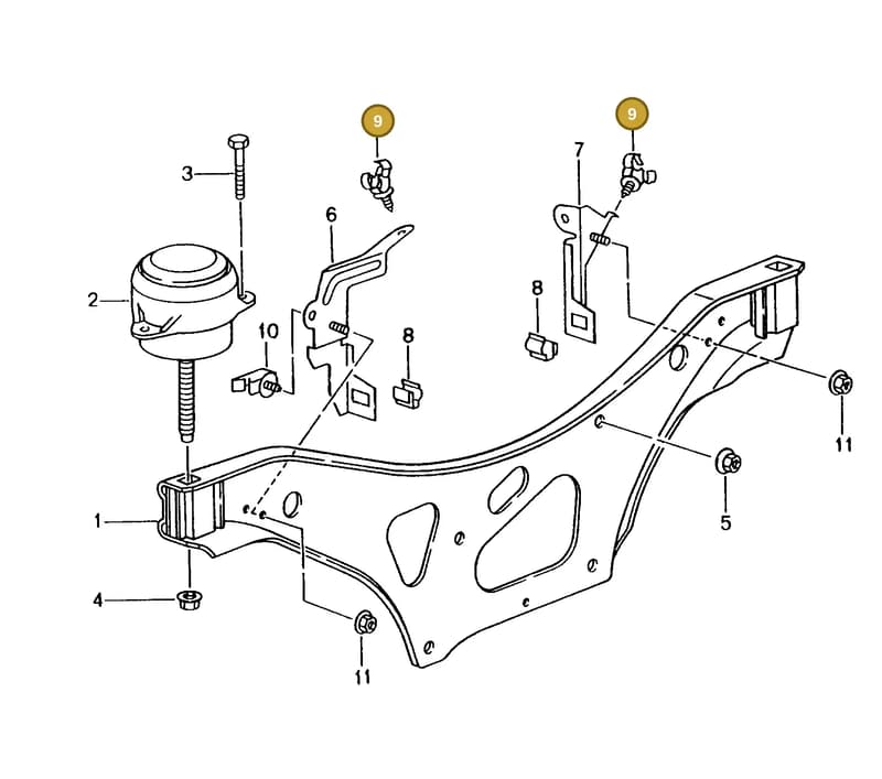 99951123940 — Porsche Carrera 4 Cabrio (1997-2005) diagram p21109000, position 9