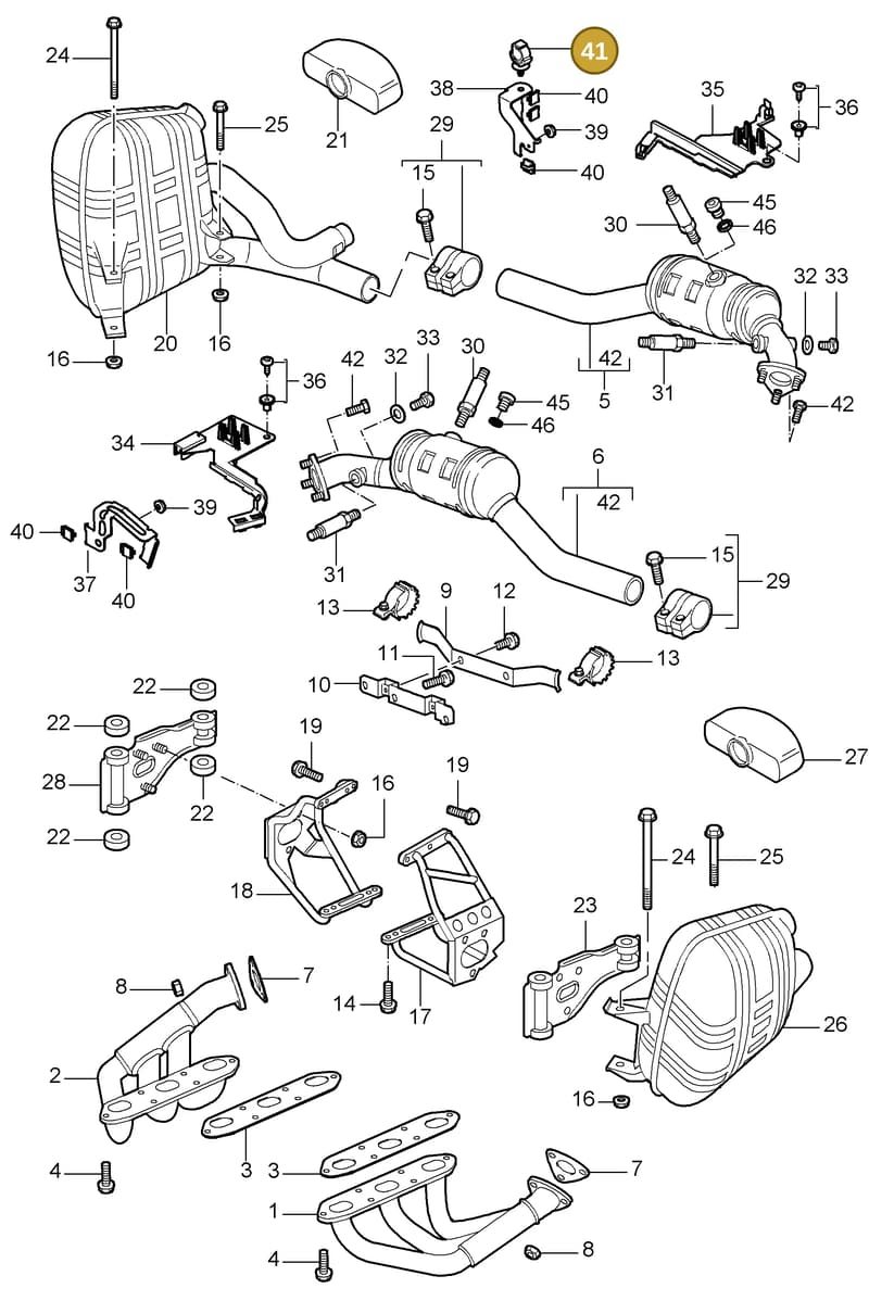 99951123940 — Porsche Carrera 4 Cabrio (2004-2008) diagram p26202000, position 41