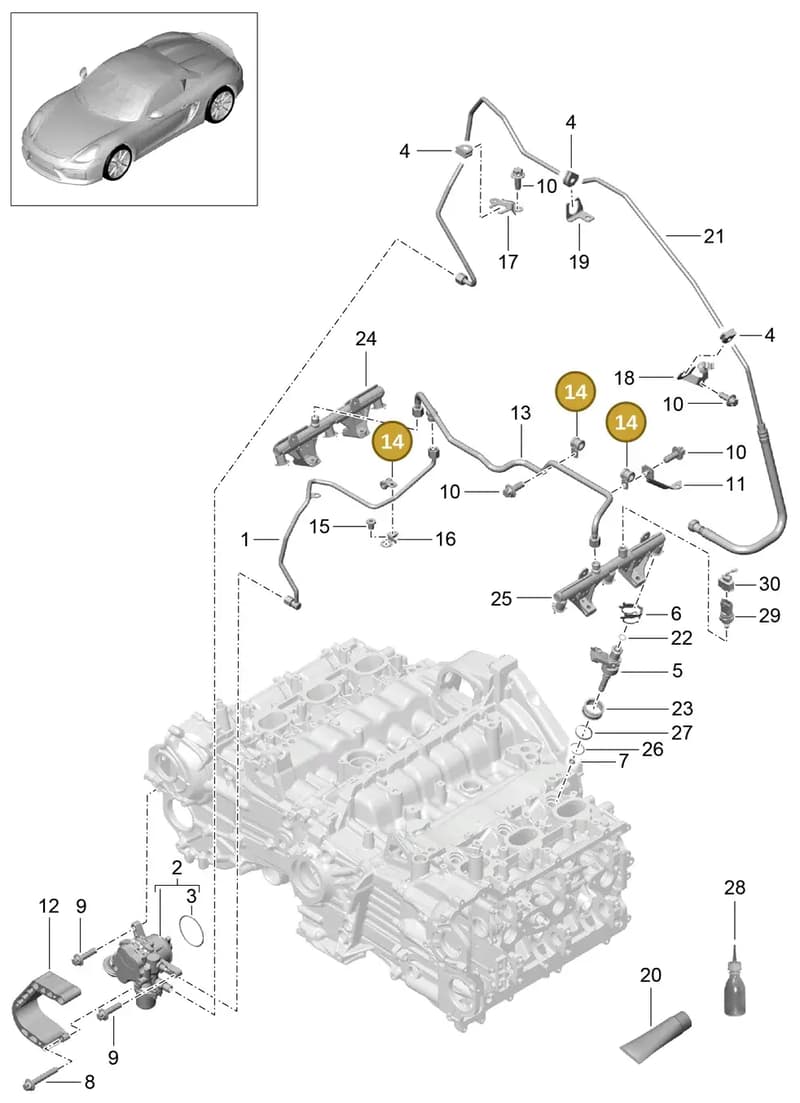 99951180101 — Porsche Boxster Spyder (2015-2016) diagram p46107005, position 14