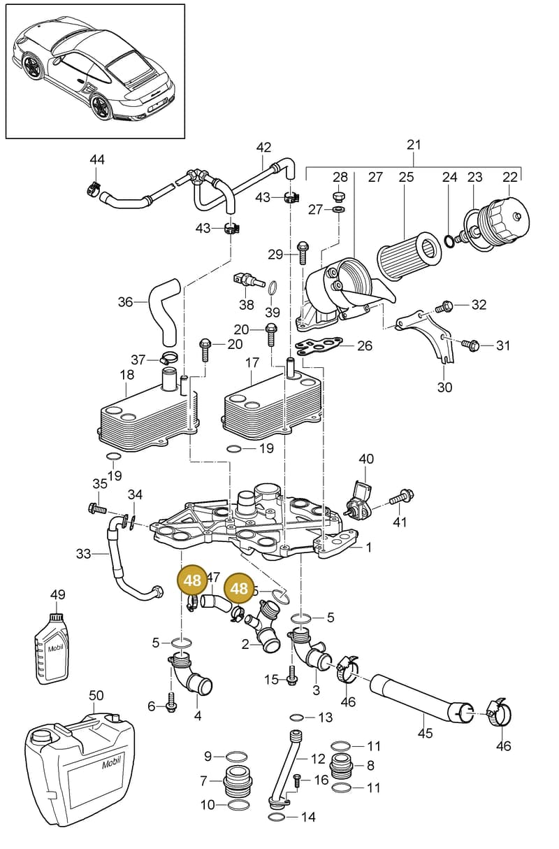 99951234601 — Porsche GT2 RS (2009-2012) diagram p36104015, position 48