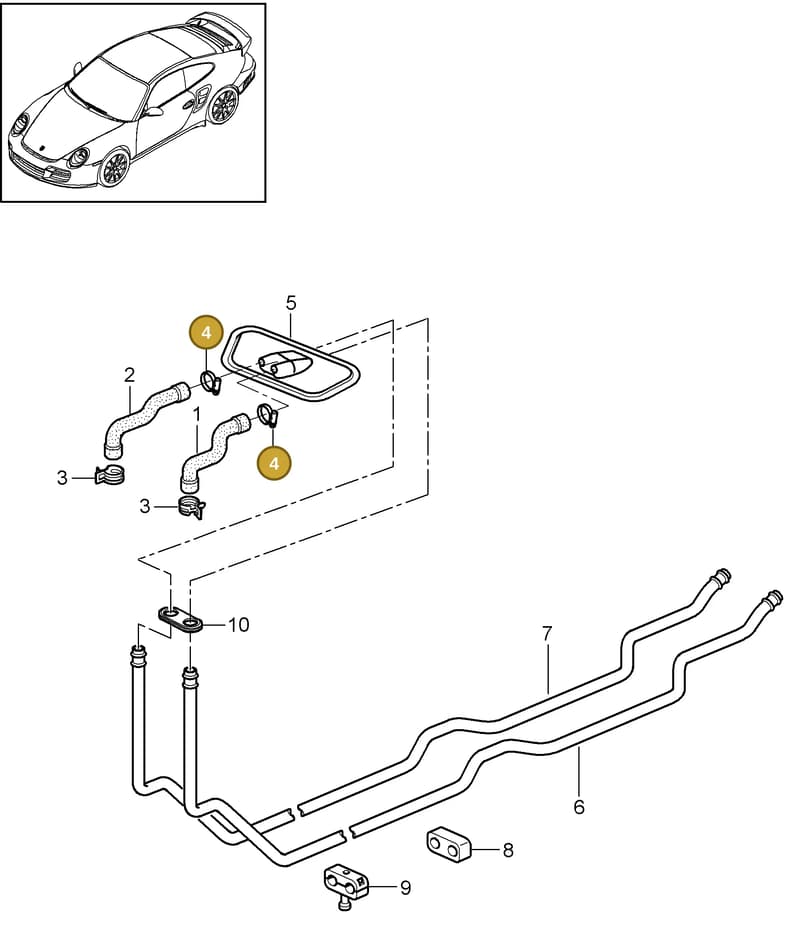 99951234601 — Porsche GT2 RS (2009-2012) diagram p36813000, position 4