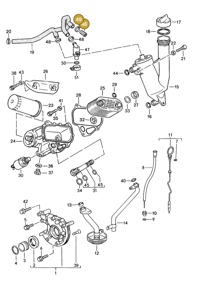 99951245700 — Porsche Coupe (1988-1991) diagram p14104000, position 46+49