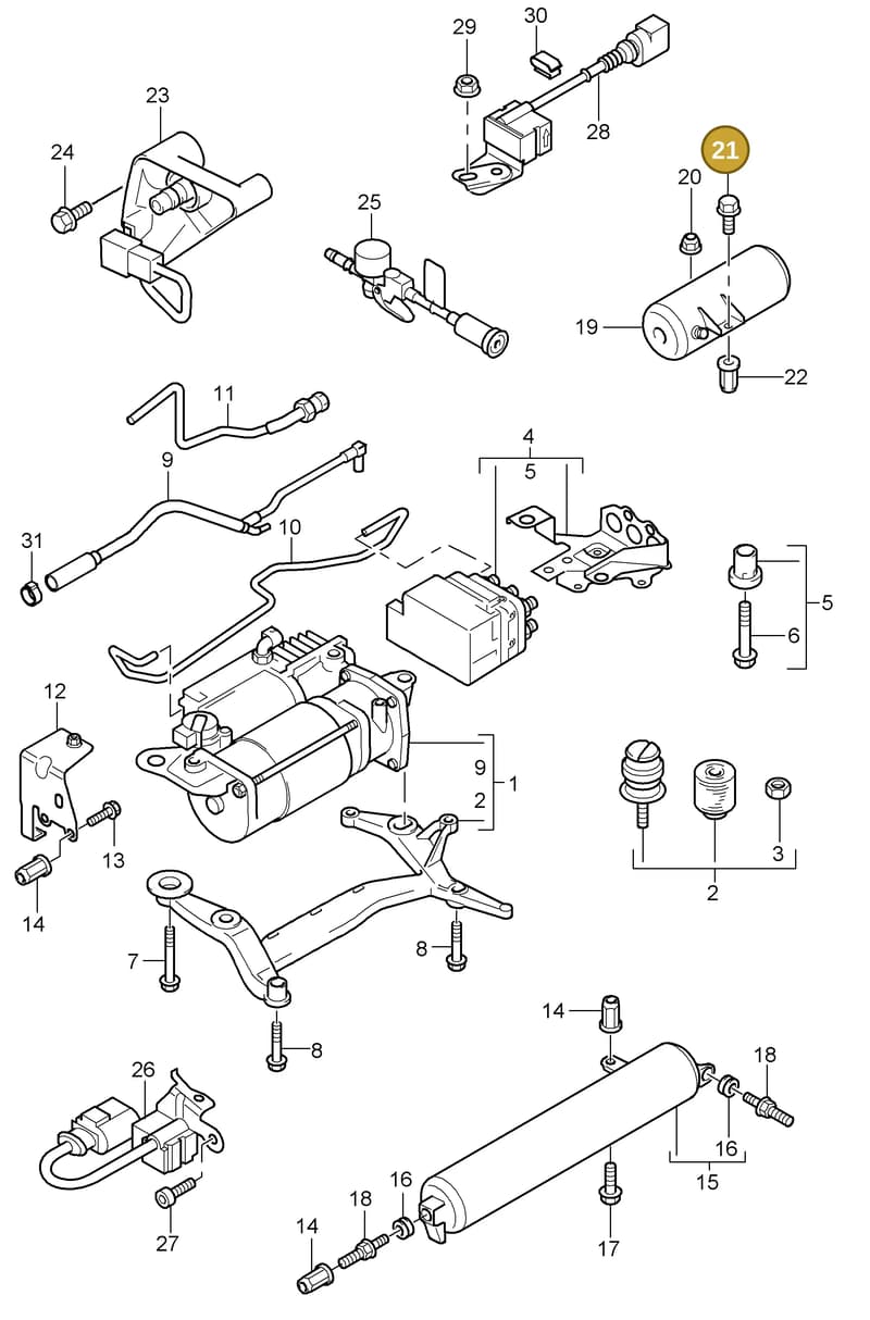 99951245700 — Porsche Cayenne (2007-2010) diagram p31606000, position 21