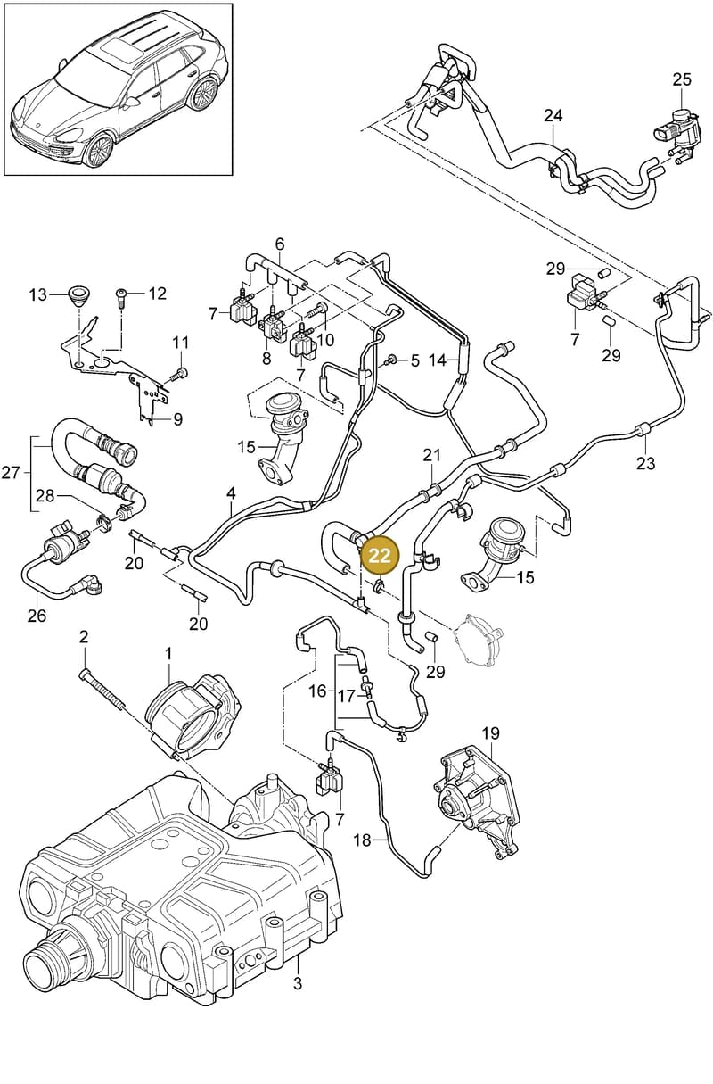 99951245700 — Porsche Cayenne (2010-2018) diagram p37107020, position 22