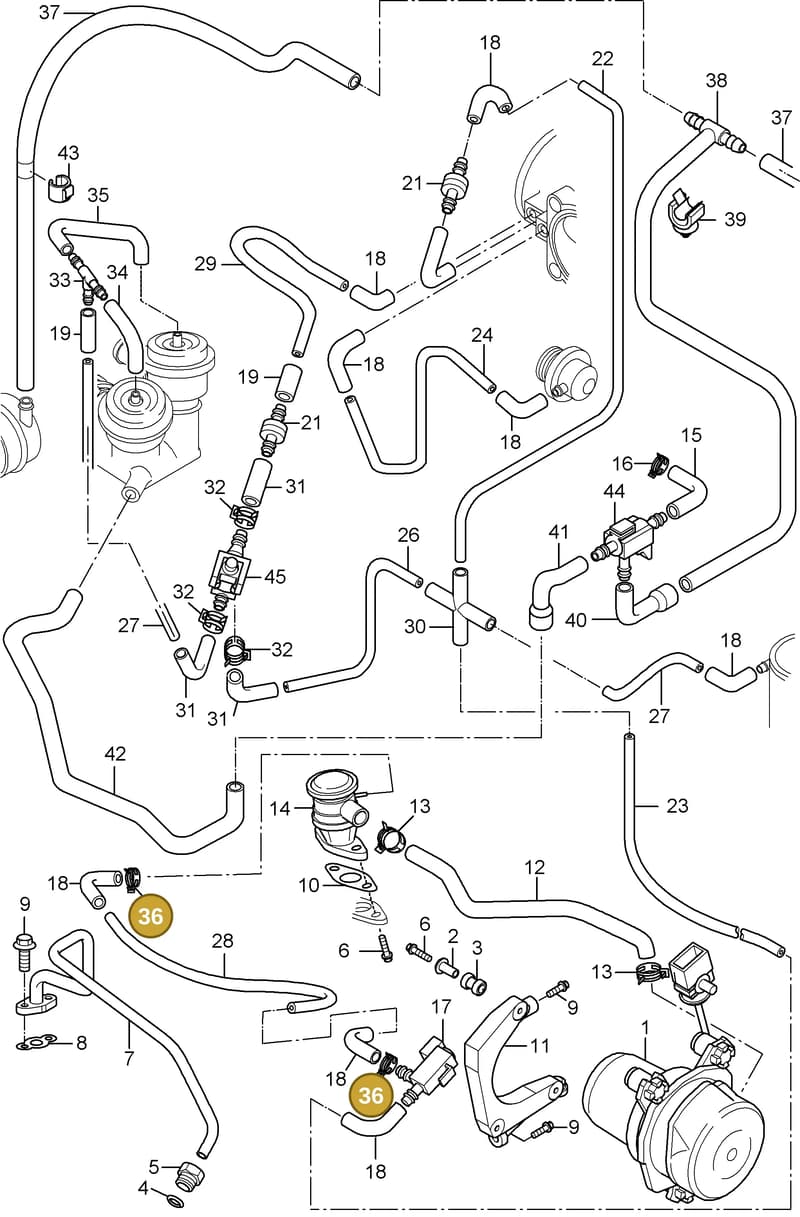 99951252700 — Porsche GT3 RS (1998-2005) diagram p22108005, position 36
