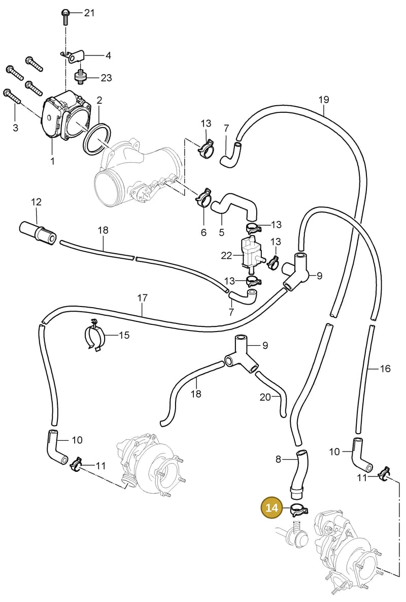 99951252700 — Porsche Turbo (2006-2009) diagram p30107000, position 14