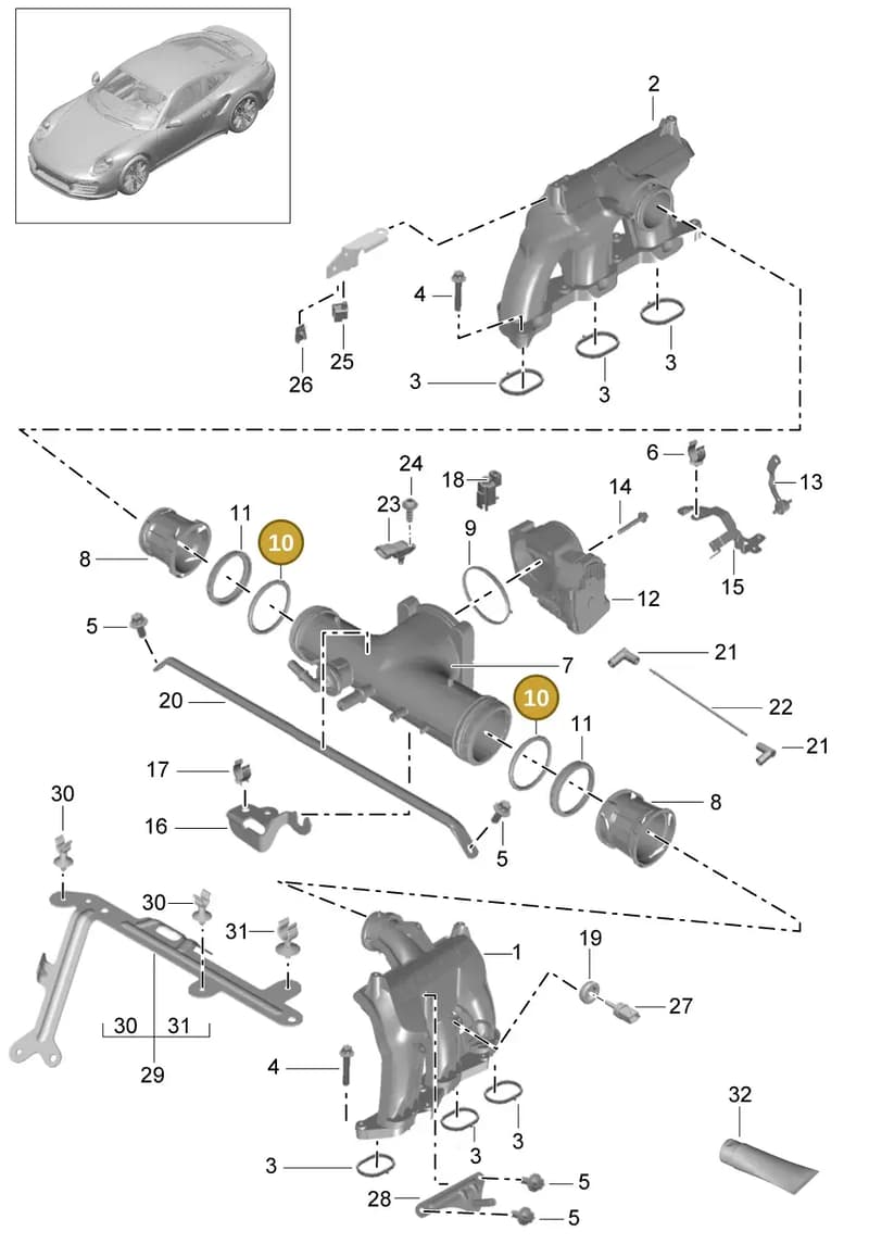 99951252700 — Porsche 911 (2013-2020) diagram p42107010, position 10
