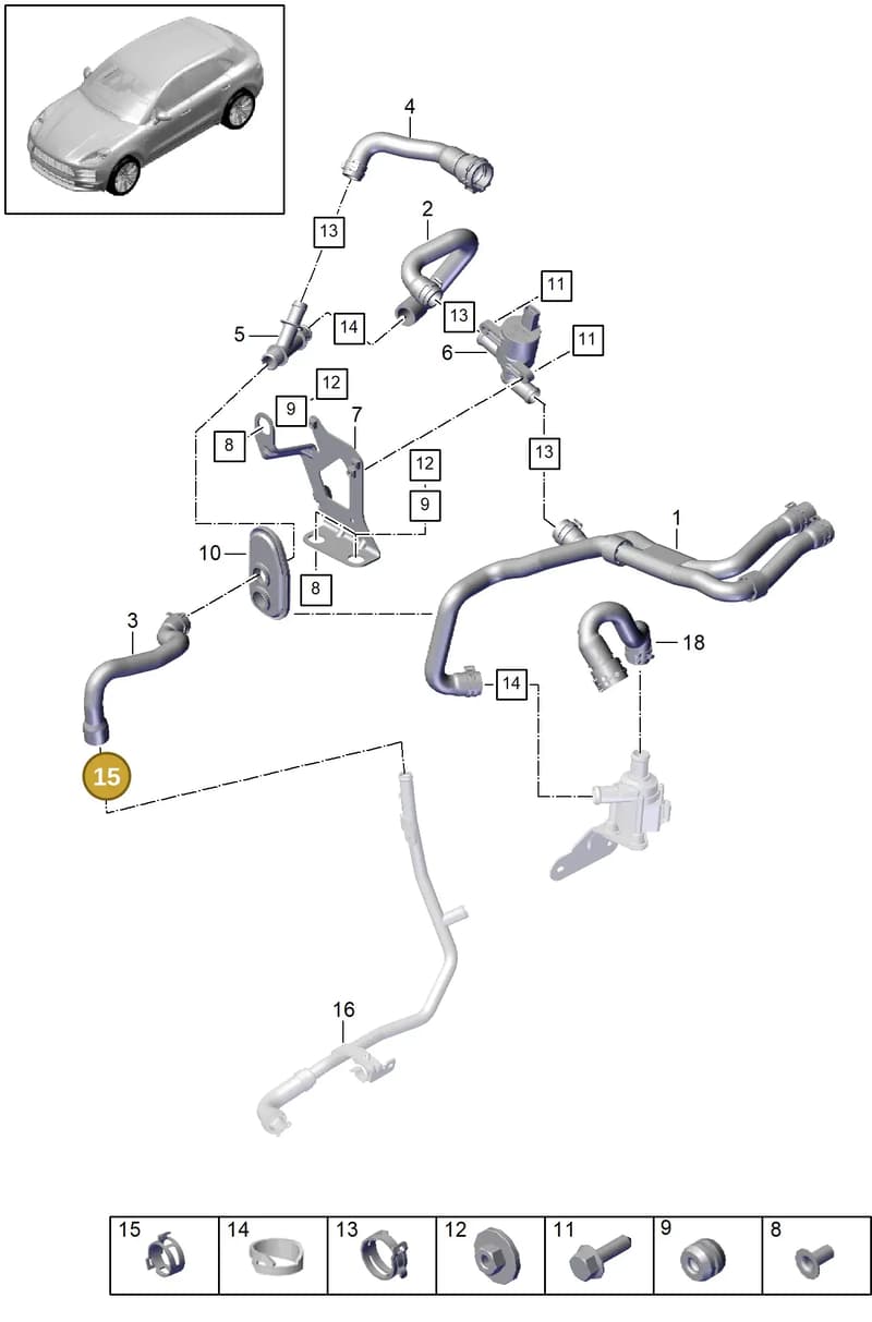 99951260109 — Porsche Macan (2018-2022) diagram p52813200, position 15