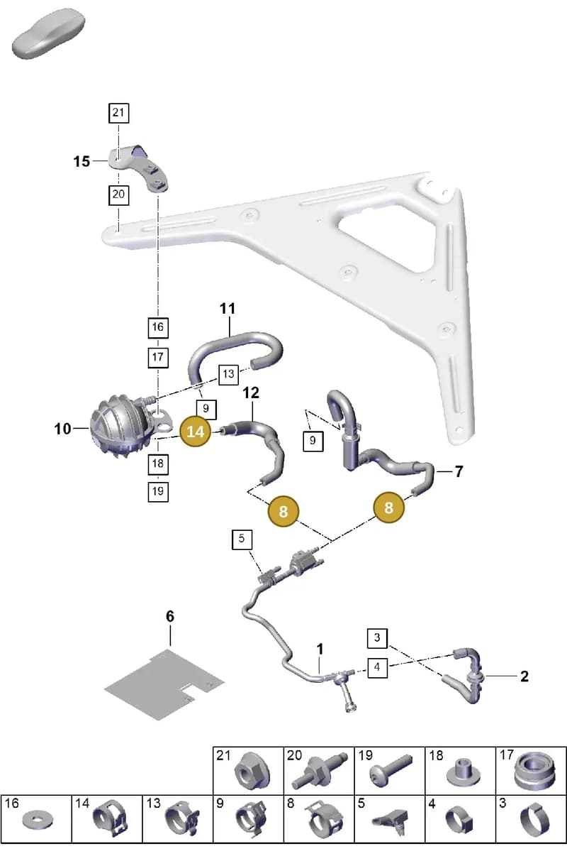 99951265009 — Porsche Cayenne Coupe (2023-2023) diagram p60107310, position 8+14