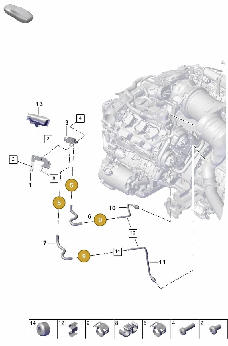 99951265009 — Porsche Cayenne Coupe (2023-2023) diagram p60202310, position 5+9